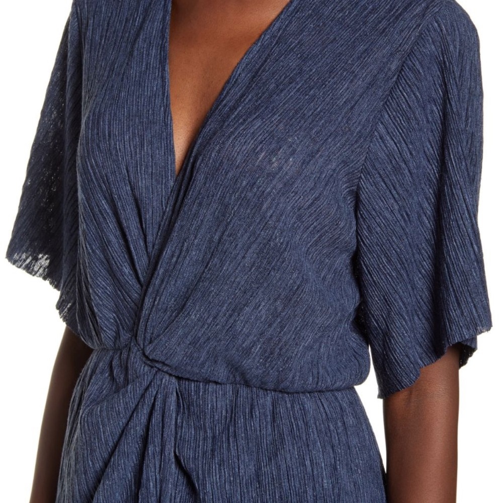 NWT Nordstrom All in Favor Navy Plisse Midi Dress Size XXL Wedding Guest - Picture 7 of 7